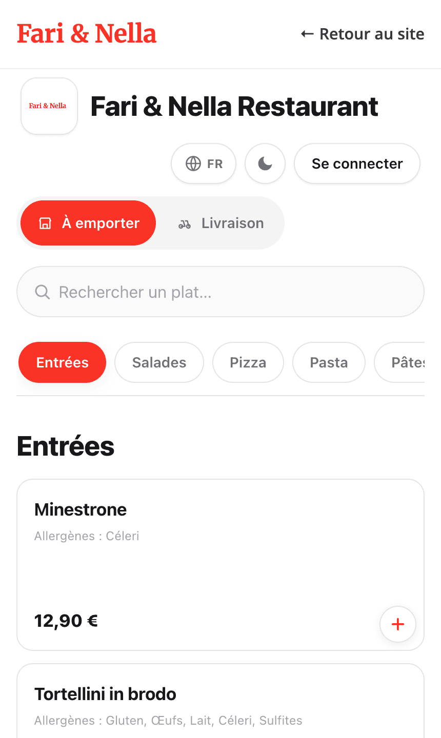 Fari & Nella — Voir leur commande en ligne